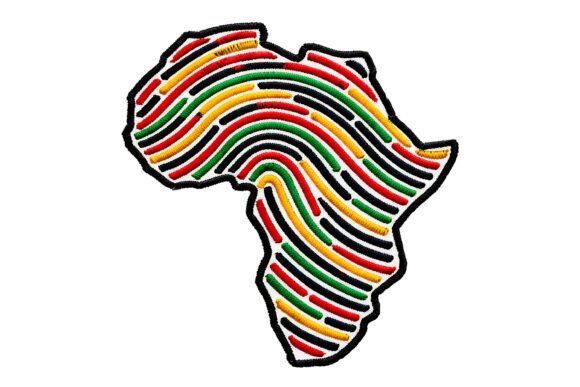 African Fingerprint Embroidery Map