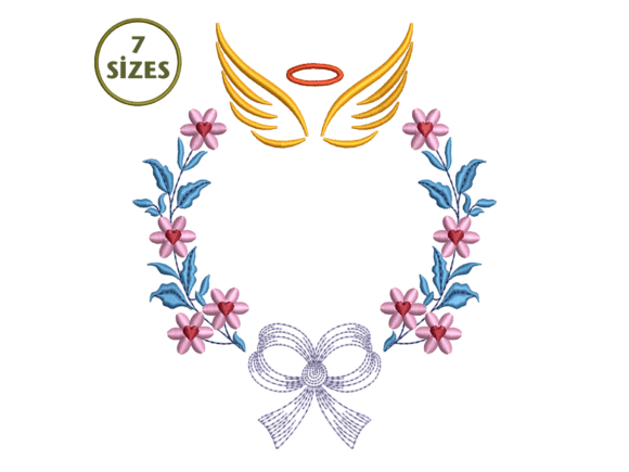 Angel Wings Wreath Embroidery
