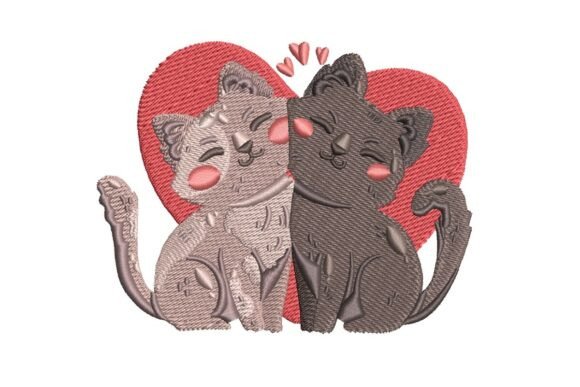 Cats in Love Embroidery