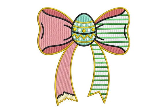 Easter Bow Egg Embroidery Design