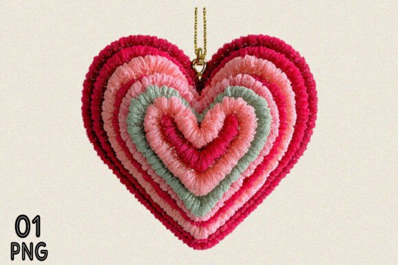 Embroidery Valentine Heart PNG