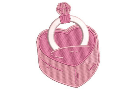 Engagement Ring Heart Embroidery
