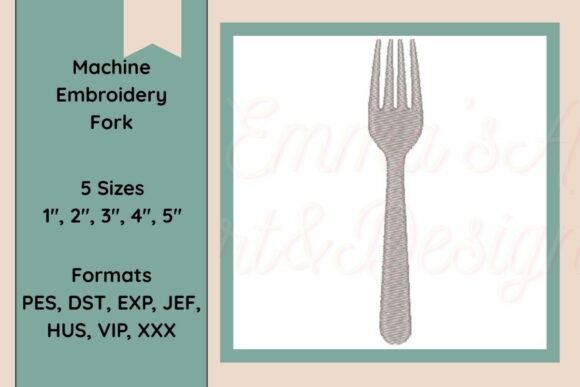 Fork Machine Embroidery Design