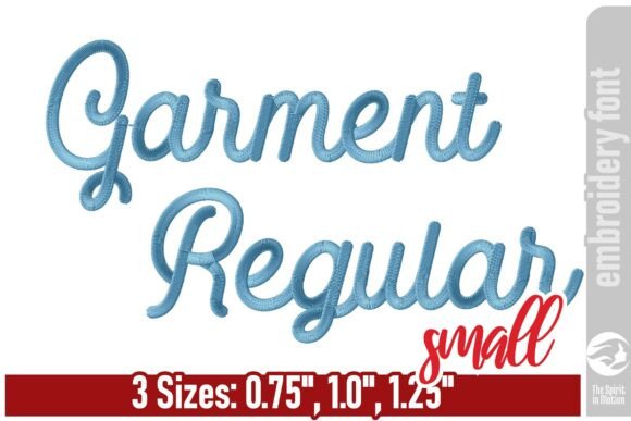 Garment Monoline Embroidery Font S