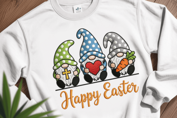 Happy Easter Gnomes Embroidery Design