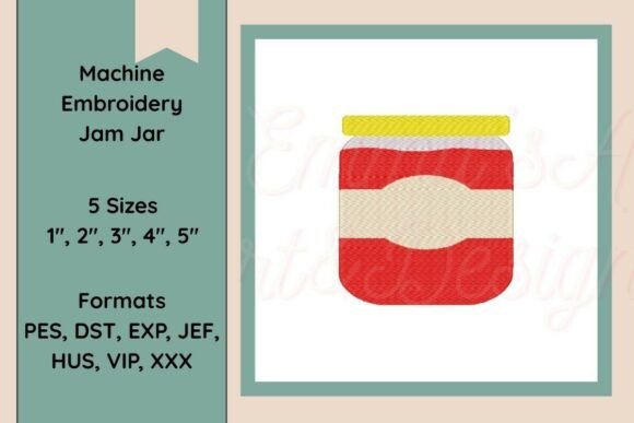 Jam Jar Machine Embroidery Design