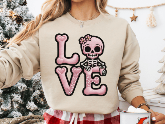 Pink Valentine Skull Design