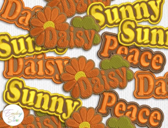 Retro Flower Word Embroidery Patch