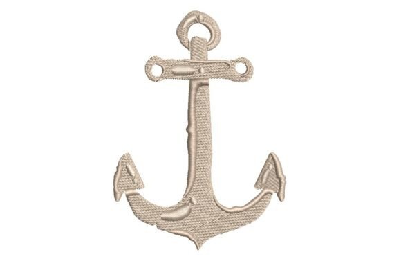 Simple Wooden Anchor Embroidery