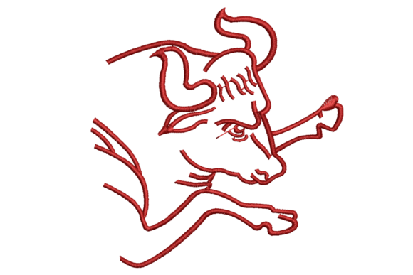 Taurus Zodiac Bull Head Embroidery