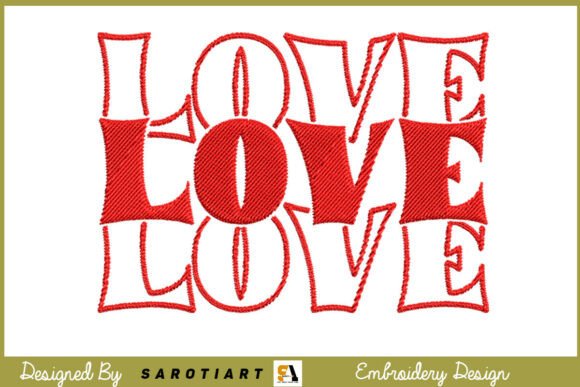 Valentine Design Love Embroidery T-shirt