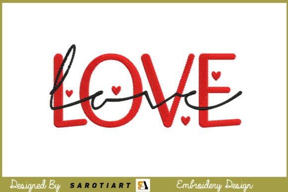 Valentine Embroidery T-shirt Design Love