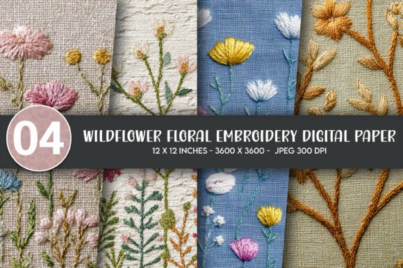 Wildflower Floral Embroidery Digital